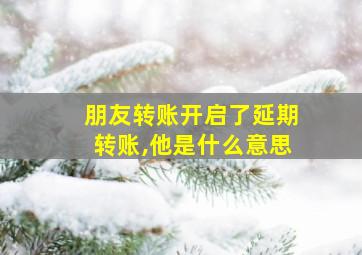 朋友转账开启了延期转账,他是什么意思