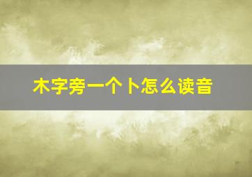 木字旁一个卜怎么读音