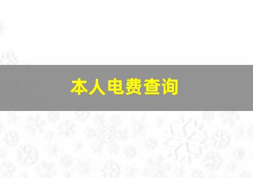 本人电费查询