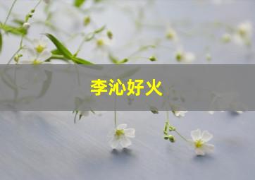 李沁好火