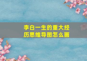 李白一生的重大经历思维导图怎么画