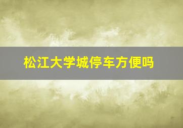 松江大学城停车方便吗