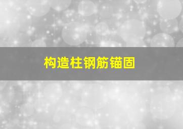 构造柱钢筋锚固