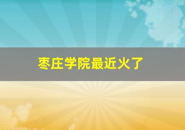 枣庄学院最近火了