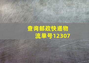 查询邮政快递物流单号12307