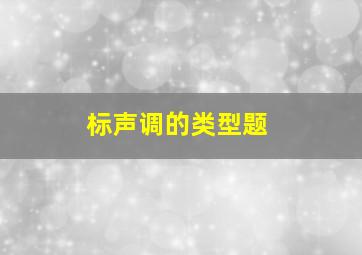 标声调的类型题