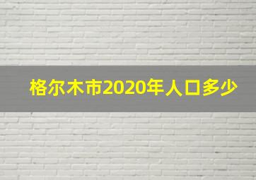 格尔木市2020年人口多少