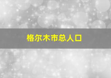 格尔木市总人口