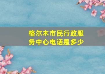 格尔木市民行政服务中心电话是多少