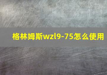 格林姆斯wzl9-75怎么使用