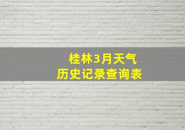 桂林3月天气历史记录查询表