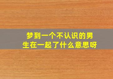 梦到一个不认识的男生在一起了什么意思呀