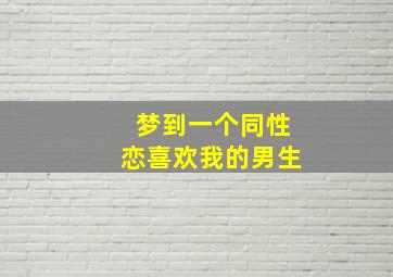 梦到一个同性恋喜欢我的男生