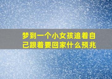 梦到一个小女孩追着自己跟着要回家什么预兆