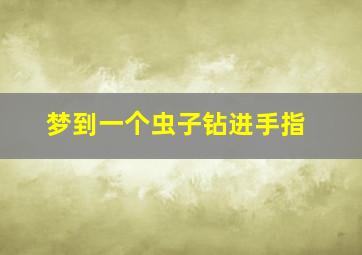 梦到一个虫子钻进手指