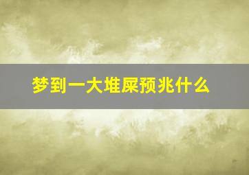 梦到一大堆屎预兆什么