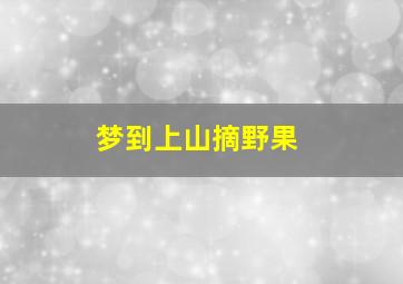 梦到上山摘野果