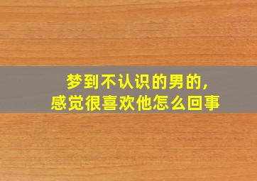 梦到不认识的男的,感觉很喜欢他怎么回事