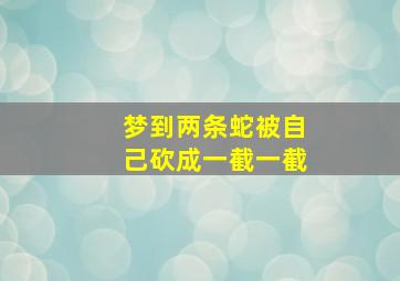 梦到两条蛇被自己砍成一截一截