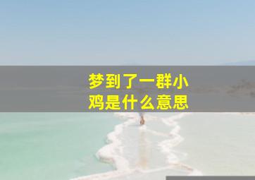 梦到了一群小鸡是什么意思