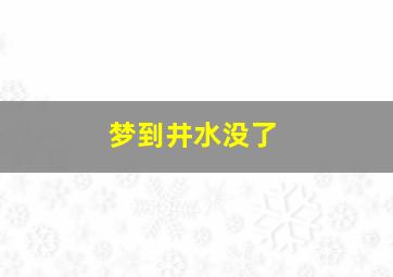 梦到井水没了