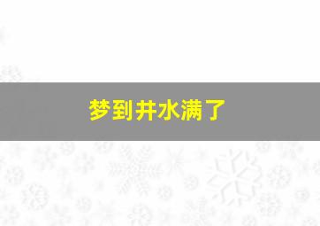 梦到井水满了