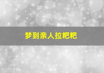 梦到亲人拉粑粑