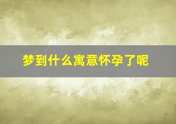 梦到什么寓意怀孕了呢