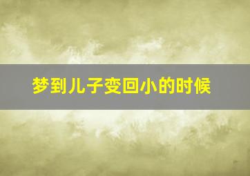 梦到儿子变回小的时候