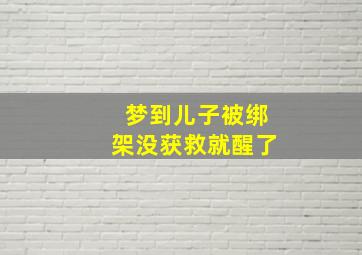 梦到儿子被绑架没获救就醒了