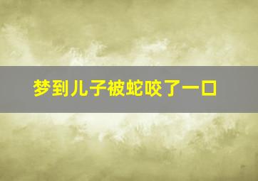 梦到儿子被蛇咬了一口