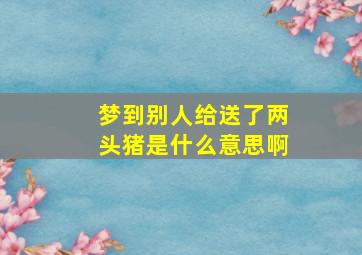 梦到别人给送了两头猪是什么意思啊