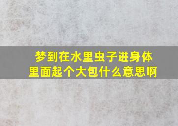 梦到在水里虫子进身体里面起个大包什么意思啊