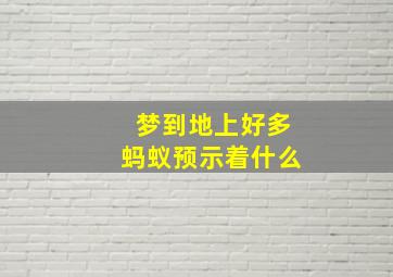 梦到地上好多蚂蚁预示着什么