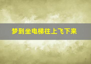 梦到坐电梯往上飞下来