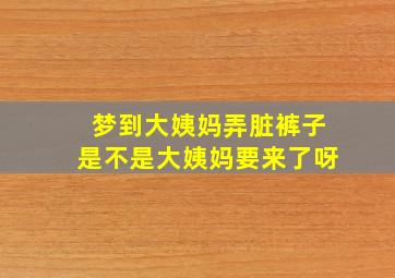 梦到大姨妈弄脏裤子是不是大姨妈要来了呀