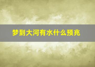 梦到大河有水什么预兆