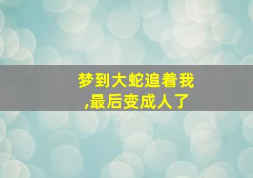 梦到大蛇追着我,最后变成人了