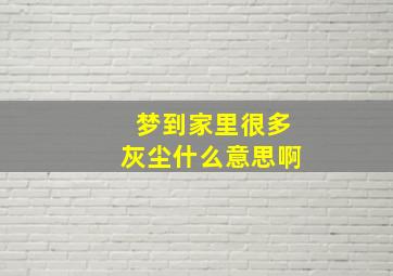 梦到家里很多灰尘什么意思啊