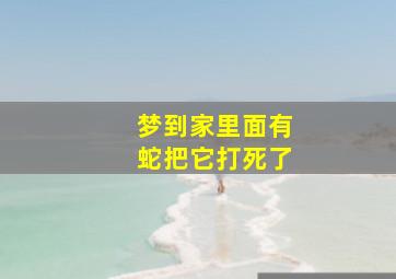 梦到家里面有蛇把它打死了