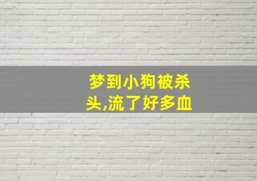 梦到小狗被杀头,流了好多血