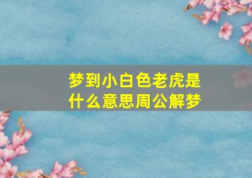 梦到小白色老虎是什么意思周公解梦