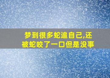 梦到很多蛇追自己,还被蛇咬了一口但是没事