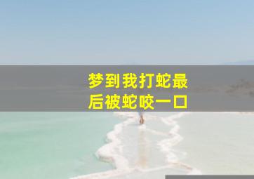 梦到我打蛇最后被蛇咬一口