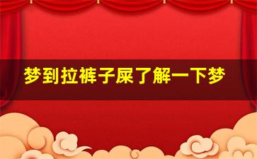 梦到拉裤子屎了解一下梦