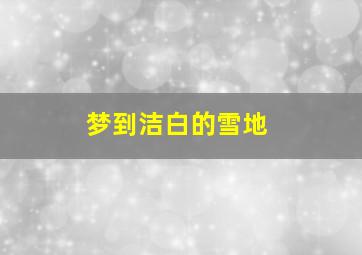 梦到洁白的雪地