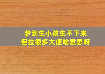 梦到生小孩生不下来但拉很多大便啥意思呀