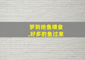 梦到给鱼喂食,好多的鱼过来