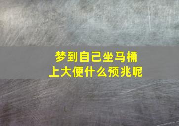 梦到自己坐马桶上大便什么预兆呢