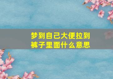 梦到自己大便拉到裤子里面什么意思